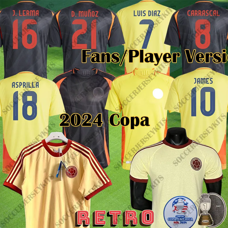2024 Maglie da calcio Colombia 24 25 Home Colombia Football National Team Kit Kit Kit Kit Kit Camiseta de Futbol Yellow Retro Football Jersey