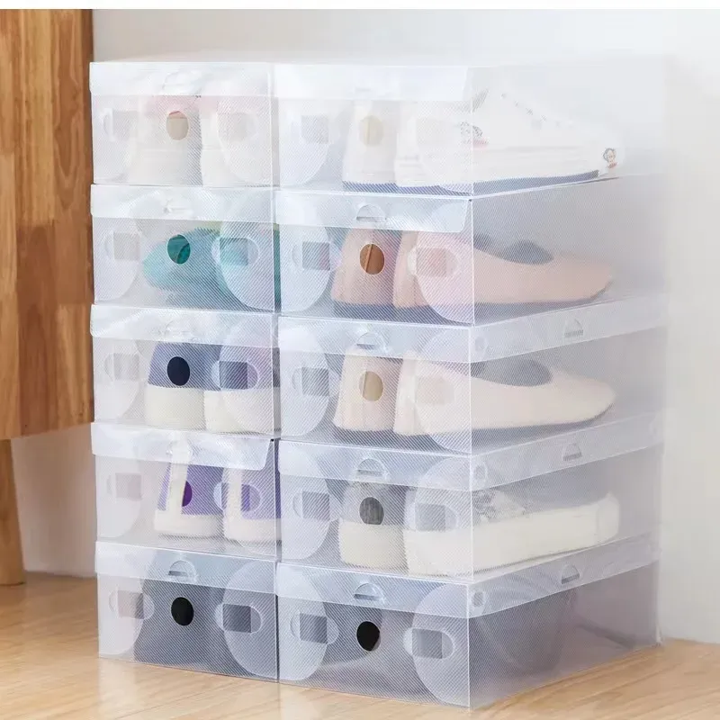 Bins 5/10 teile/satz Schuhe Box Transparente Schublade Fall Kunststoff Schuh Boxen Stapelbare Box Schuh Organizer Umweltfreundliche Schuhe Box Lagerung