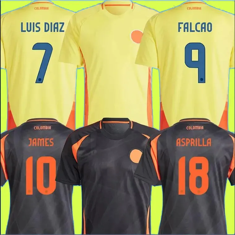 2024 Kolumbien Auswärtsfußball Trikots Copa America #7 Luis Diaz Falcao James Home 24 25 Kolumbien Fußballhemd 2025 Cuadradado Männer Kids Kit Kit