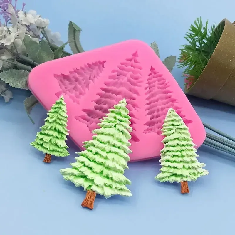 Силиконовая форма для рождественской елки, формы для шоколадной помадки, кухонная форма для выпечки, инструменты для украшения торта