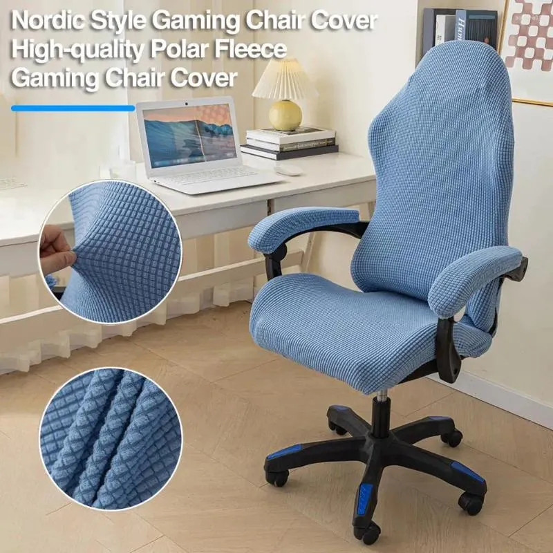Housses de chaise Couverture de jeu de style nordique Élégant Couleur unie Élasticité douce Antidérapant Anti-poussière pour ordinateur