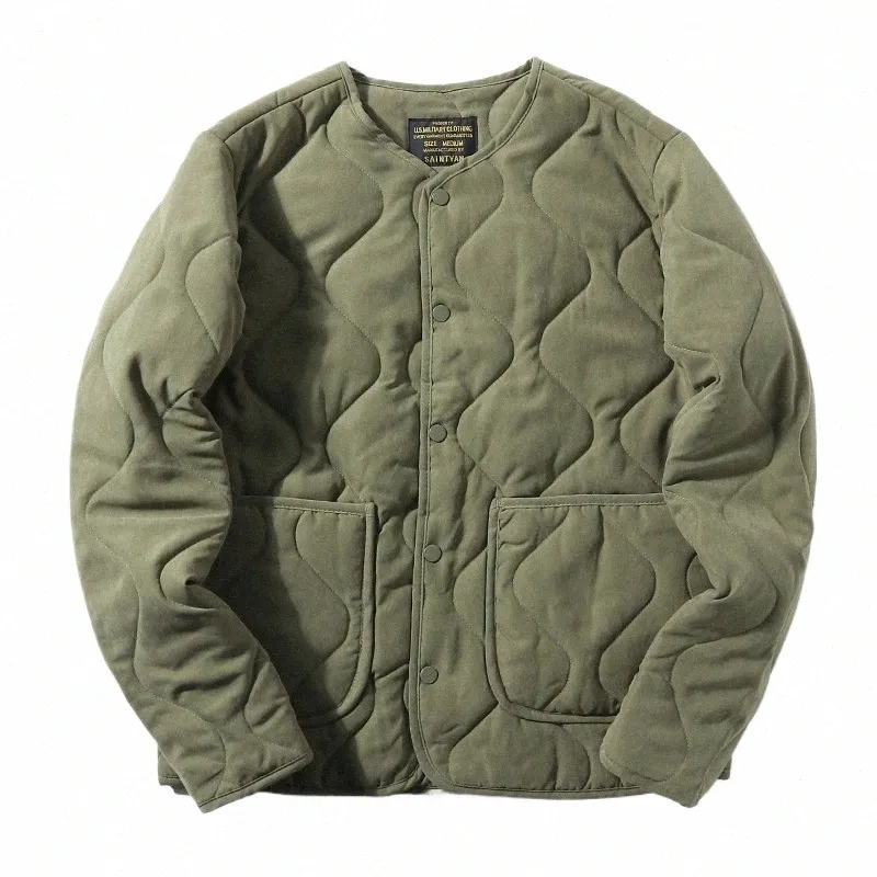 Mens Retro Quilted Jacket: Lightweight Japanese Style M65 Liner