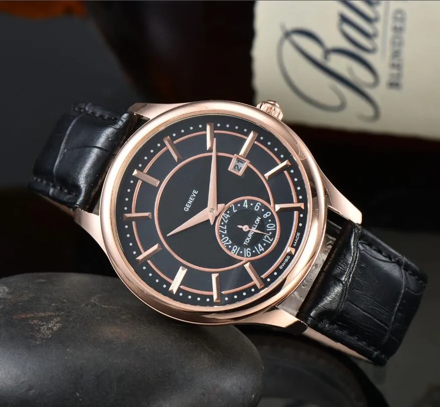 41 mm nowe zegarki męskie luksusowe Wistwatches moda czarna tarcza z kalendarzowym zapięciem mistrz kwarcowy kwarc męski obserwuj Masculino tingbao882