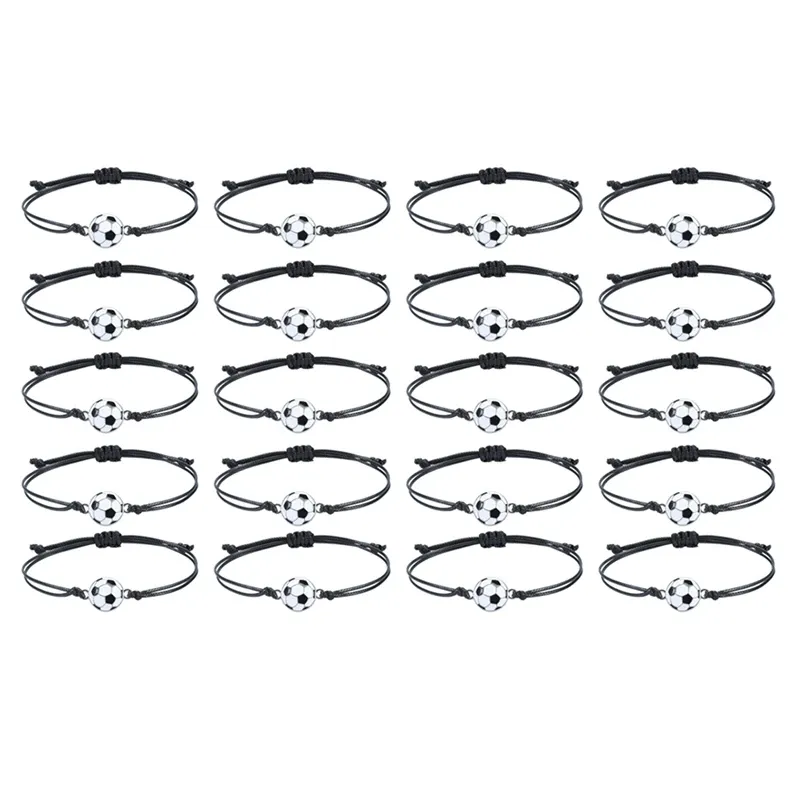 Bileklikler 20 PCS Futbol Top Boncukları Ayarlanabilir Bileklikler Spor Balo Baskavakları Gençler Sport Takım Oyuncuları