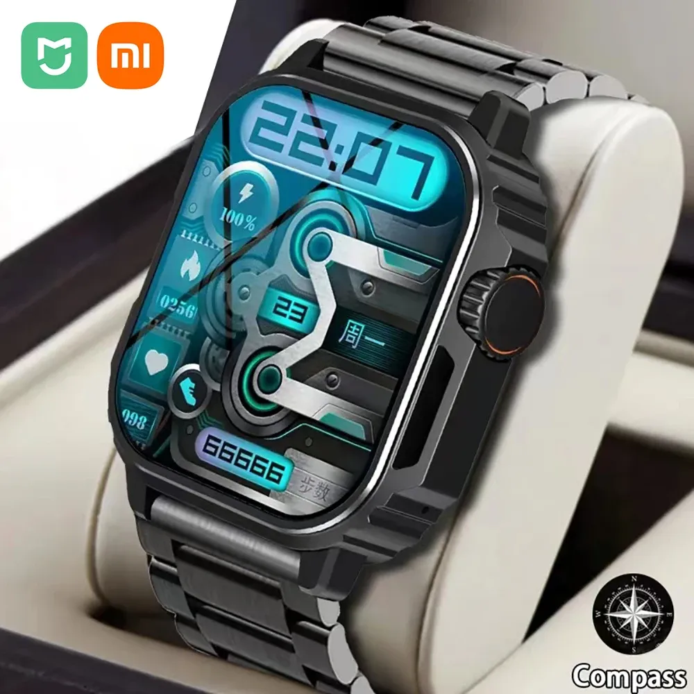 時計Xiaomi Mijia Military Autdoor Smart Watch Men Amoled Screen Compass Siri Voice GPS Motion Path Bluetoothコールスマートウォッチ2023