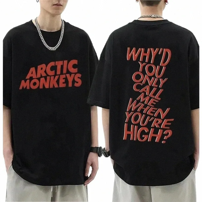 men Women T-shirt Arctic Mkeys Rock Band T Shirt Male Hip Hop Tshirt Clothes Manga Short Sleeve Tee Streetwear Y2k Trend Tops B4ov#