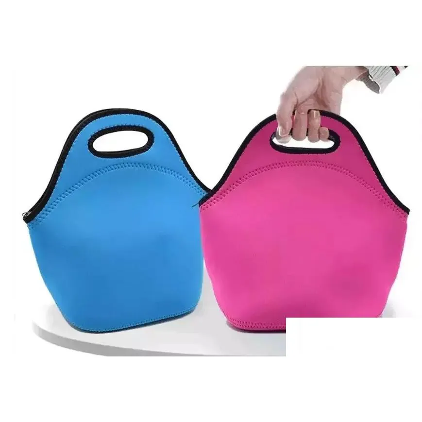 Lunchboxarväskor återanvändbara neopren tygväska väskor insat handväska mjuk med dragkedja design barn barn adt 0205 droppleverans hem gar dhtiz