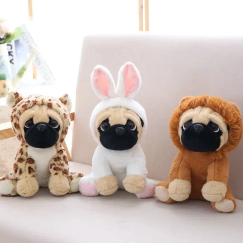 20CM Stuffed Simulation Dogs Plush Sharpei Pug Lovely Puppy Pet Toy Animal Children Kids Birthday Christmas Gifts 240314