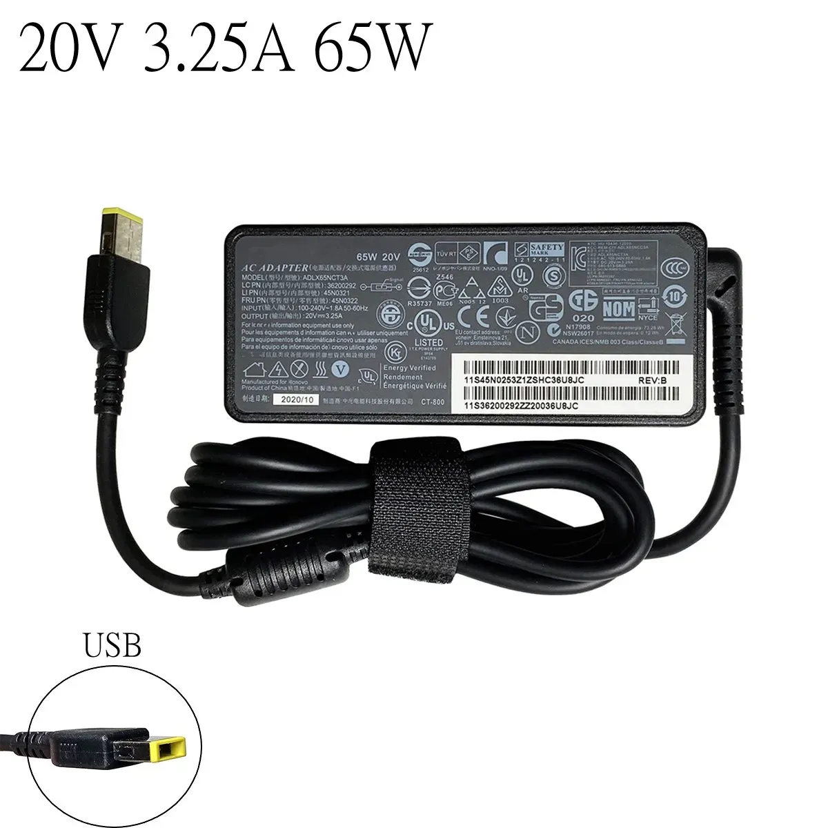 Adapter 20V 3,25A 65W AC Netzteil Laptop Ladegerät Für Lenovo X1 Carbon E431 E531 S431 T440s T440 x230s X240 X240s G410 G500 G505