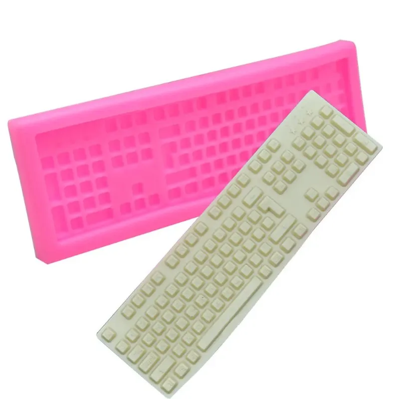 Keyboard cake decorating tools silicone mold Fondant Icing Mould Wedding Cake chocolate Mold Decoration moldes de silicona