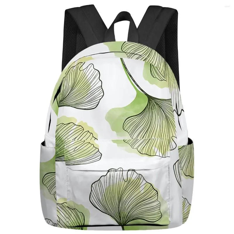 Backpack Ginkgo Leaf Line And Shadow Large Capacity Men Laptop Bags High School Teen College Girl Student Mochila