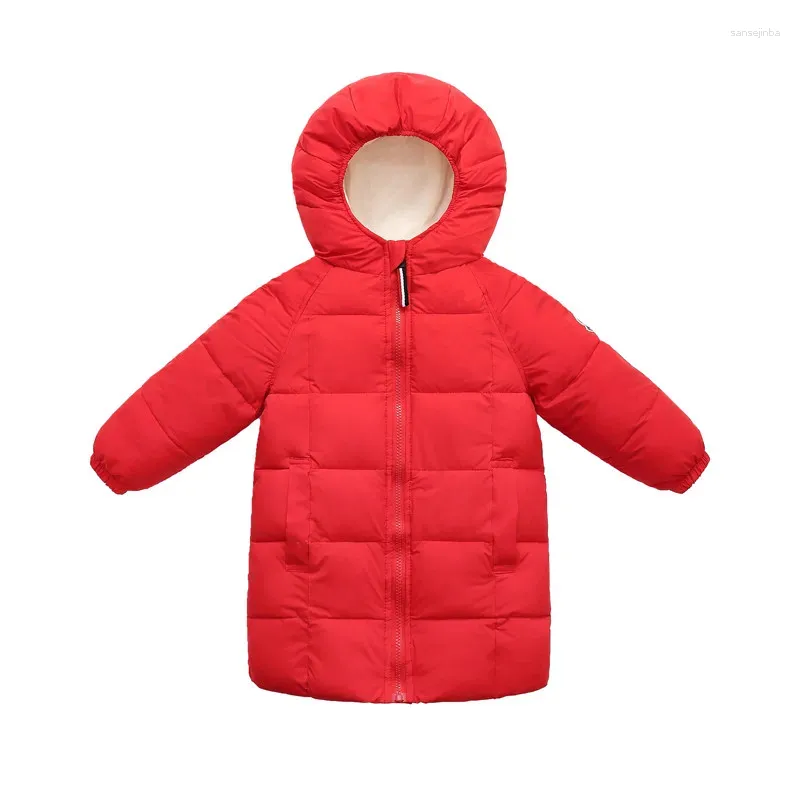 Down 2024 Çocuk Kış Ceket Bebek Kız Parka Kids Sıcak Dış Giyim Kapüşonlu Snowsuit Palto Boy Kıyafetler Kıyafetler yürümeye başlayan çocuk