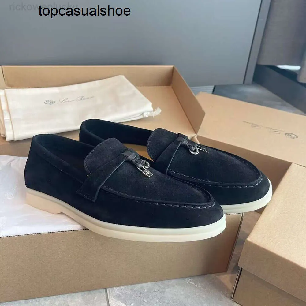 Loro piano lp lorospianasl heren schoenen wandelen zomer hoog quickality casual charmes schoenen loafers plat lage top suède koe leer oxfords mocassins comfort rubber zool heren