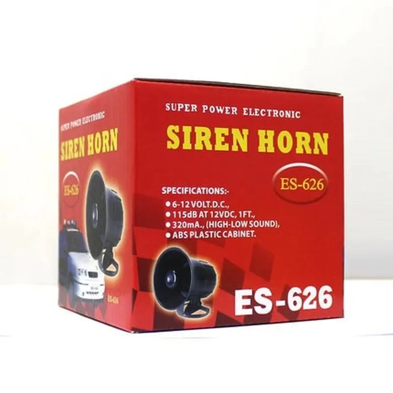 DC 12V High Pitch 110 Dezibel Horn ES-626 Horn Anti-Diebes-Alarmsystem Auto-Lautsprecher Sirenen Sprach Alarmalarm Alarmsystem