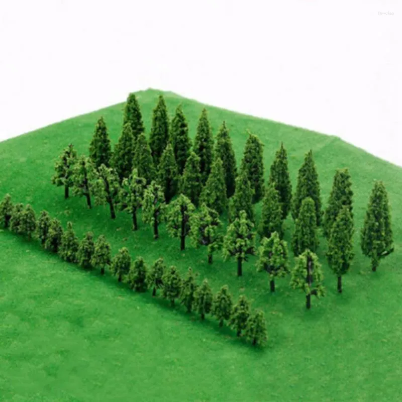 Décorations de jardin 50 pcs arbres miniatures modèle train ferroviaire Wargame paysage paysage échelle accessoires bricolage table de sable architecturale