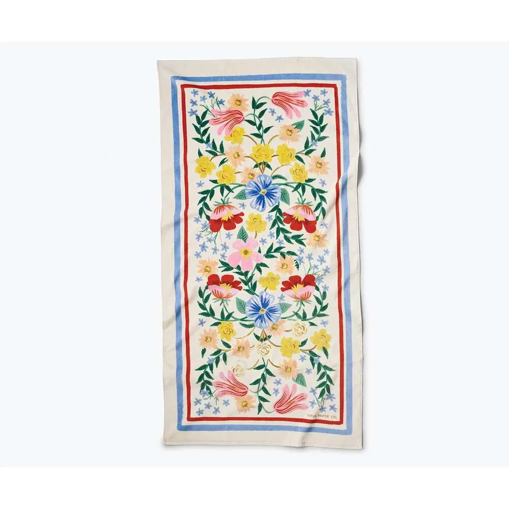 RIFLE PAPER CO. Bramble Beach Towel, 64 32 Inches Wide (approximately 162.6 Long X 81.3 Centimeters Wide), Preserves Your Spots in Sunlight, Full-color Printed,