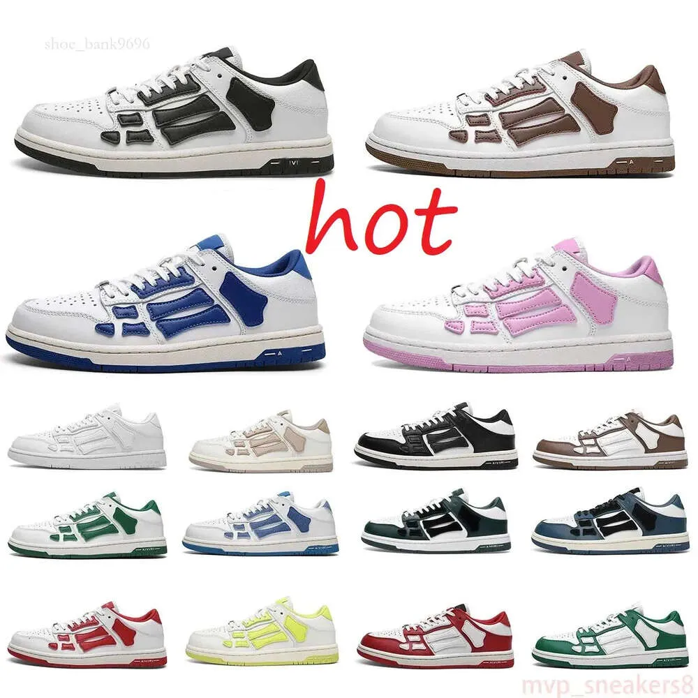 Designer di scarpe Ami Skel Scarpe da ginnastica basse per osso Scarpe da esterno in pelle bicolore Scarpe basse Scarpe da corsa Scarpe da skateboard Scarpe da escursione Scarpe da donna Scarpe da uomo Scarpe da uomo s s