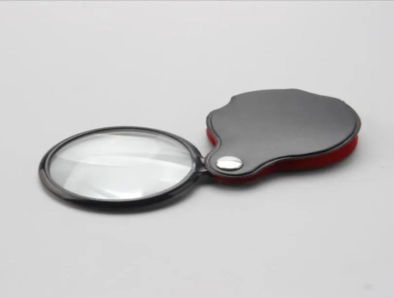 Mini lente d'ingrandimento tascabile con lente in vetro con custodia in pelle Lente d'ingrandimento pieghevole Strumento Lupas De Aumento Microscopio Ferramentas8784084