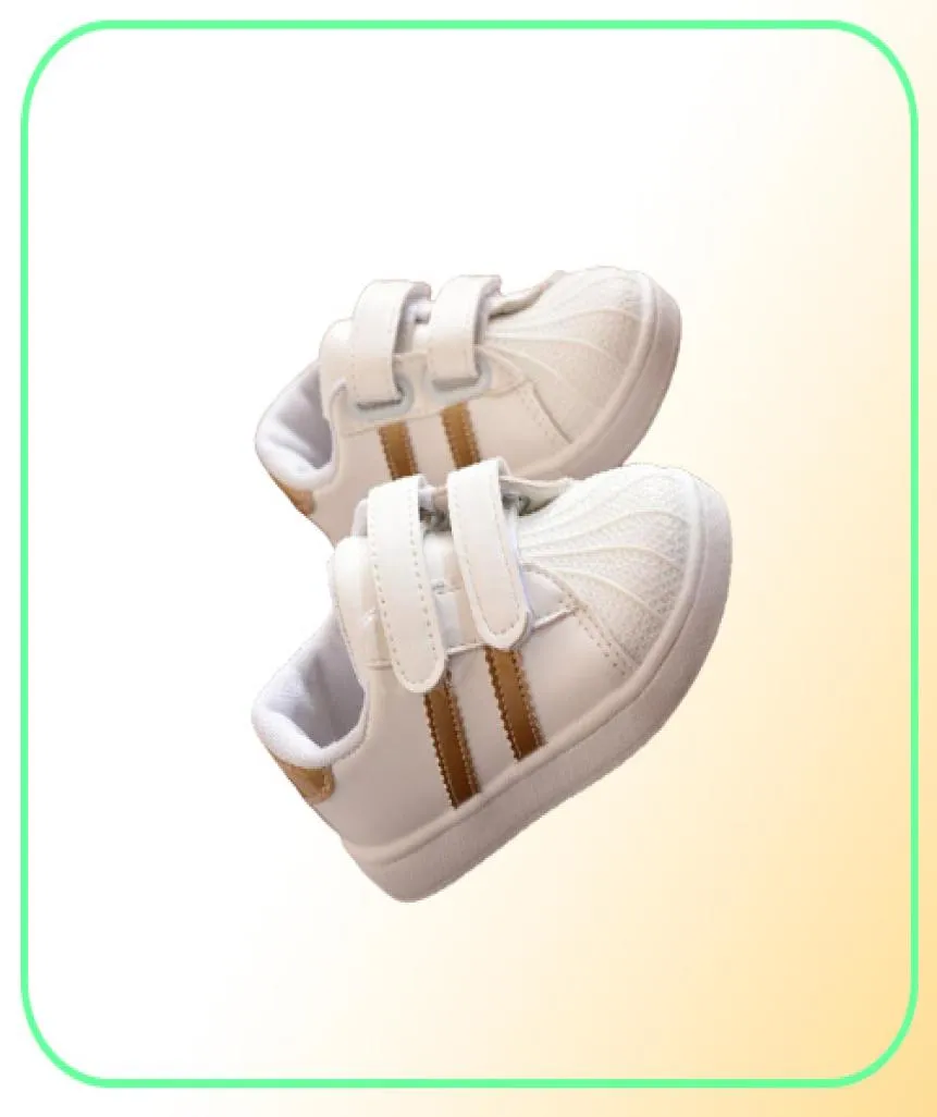 Chaussures filles garçons chaussures de Sport anti-dérapant fond souple enfants bébé Sneaker décontracté baskets plates chaussures blanches taille 3865037