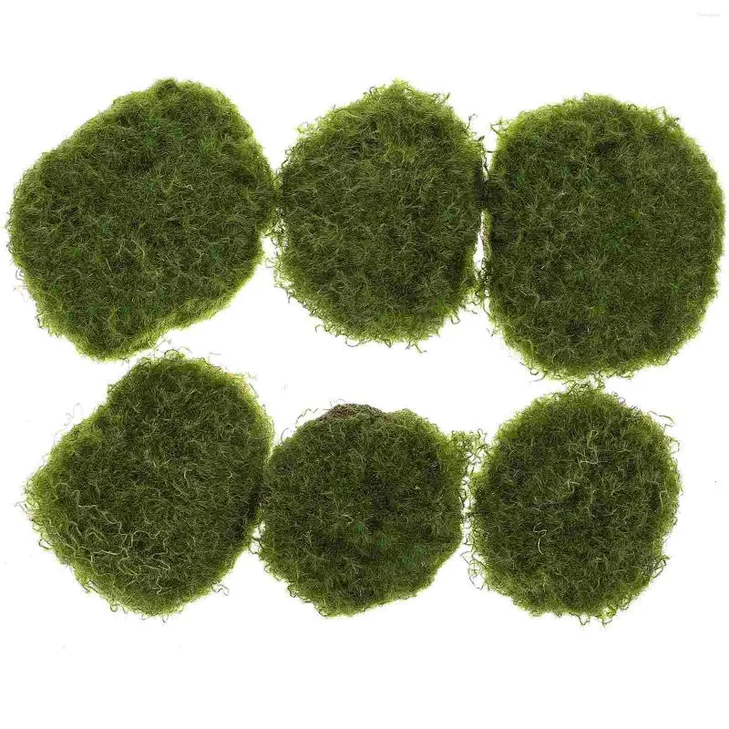 Dekoratif Çiçekler 6 PCS Mikro Moss Taş Faux Mossy Ofis Dekor Vazoları Ev Bahçe Düzeni Prop Ball Bonsai Dekorasyonları