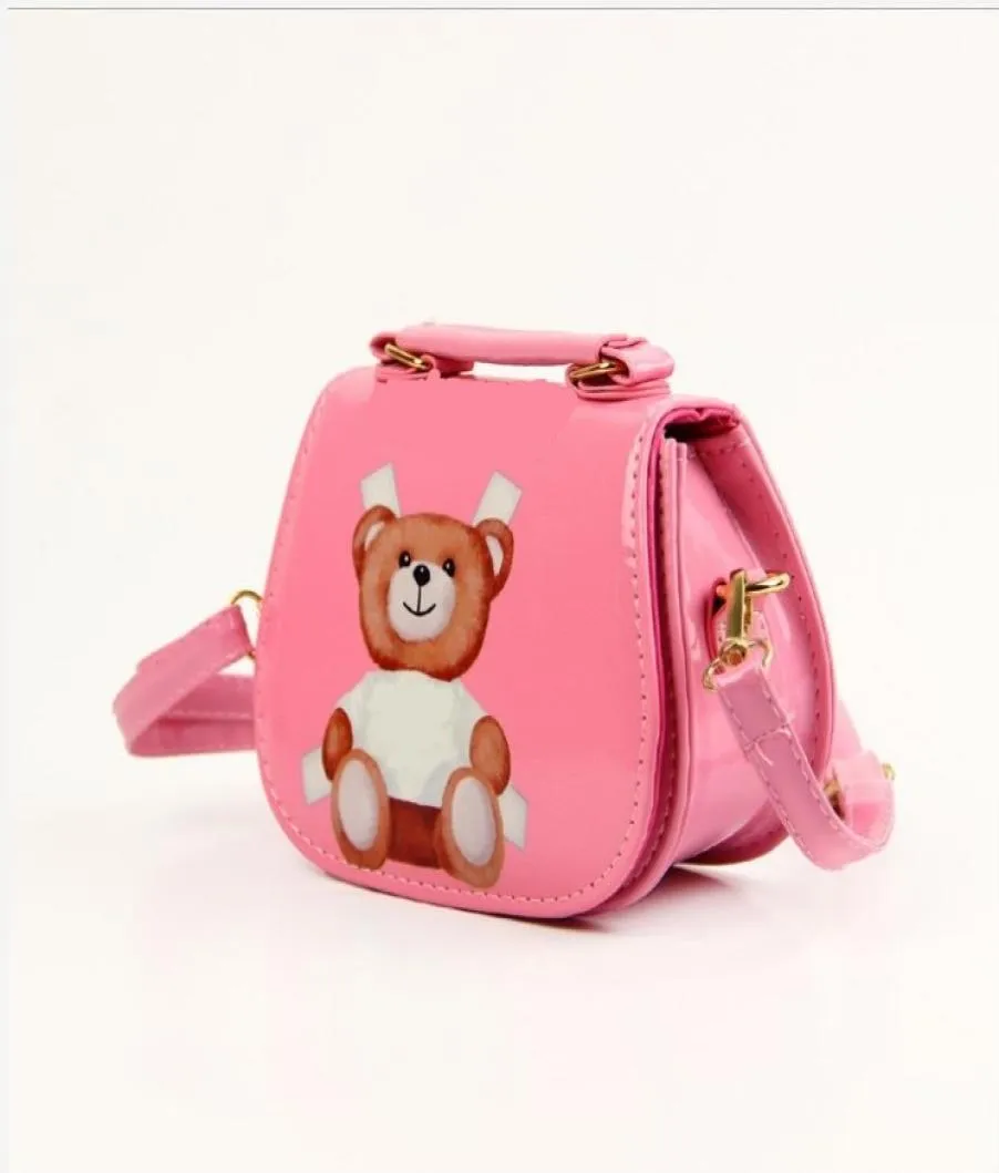 Yeni gelenler bebek kızlar karikatür ayı çantaları çocuklar deri prenses çantalar çocuk çanta çocuk omuz çantaları kız crossbody çanta