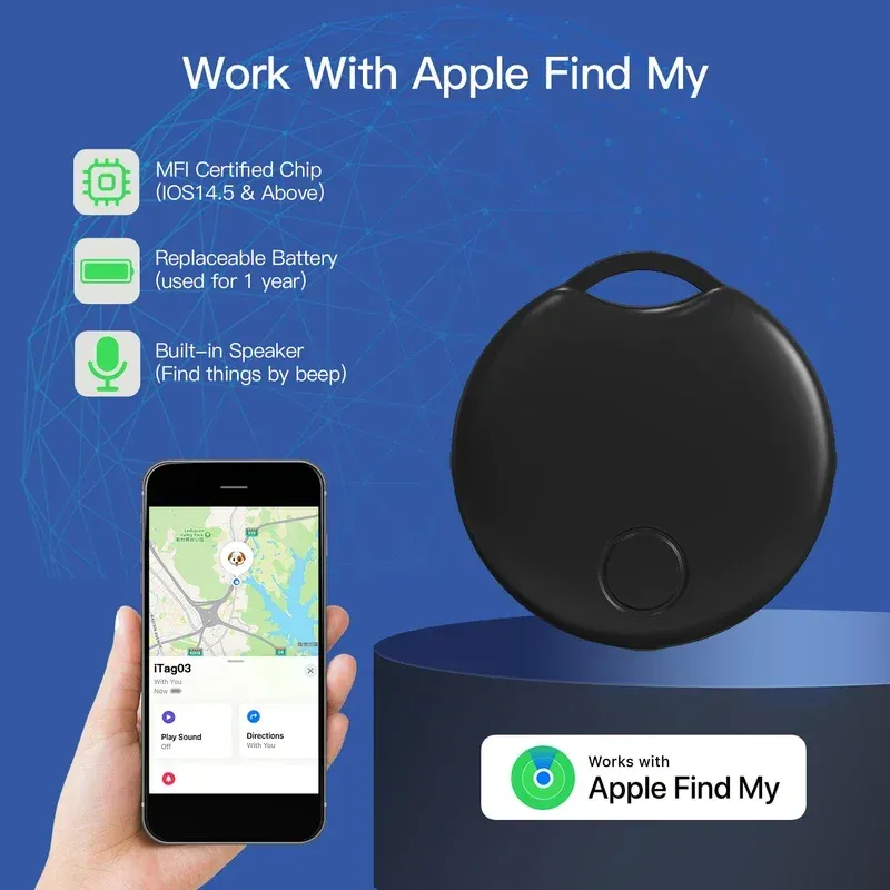 Rastreadores localizador Bluetooth para Apple Find My app Smart Air Tag posicionamento global rastreador de animais de estimação Apple dispositivo anti perda