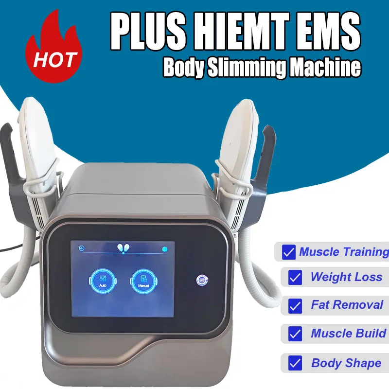 2 I 1 Hiemt Emslim Slimming Hi-EMT RF fett upplös kroppsformning EMS Muscle Train Stimulator Machine med 2 års garantisalong Använd 2 handtag