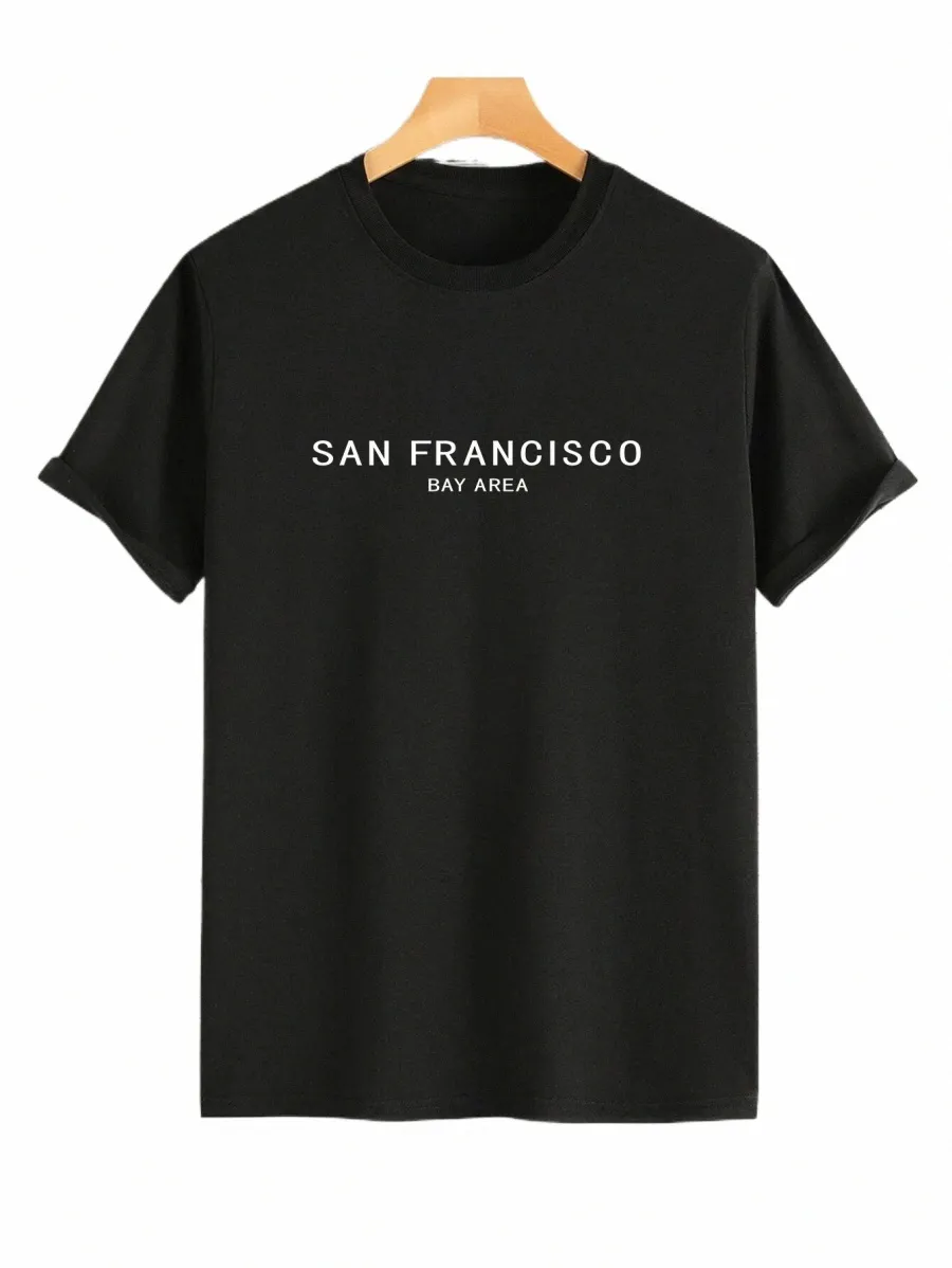 san Francisco Bay Area Men's Casual Trendy Graphic Print Comfortable Crew Neck Short Sleeve T-shirts, Summer Oversized Loose Tee L8TO#