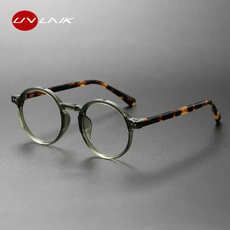 UVLAIK lunettes optiques rondes cadre femmes Anti lumière bleue ordinateur lunettes hommes myopie Prescription lunettes rétro Art 240313