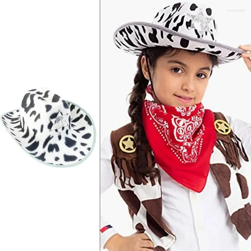 Berretti Cappello da cowgirl casual Donna Uomo Feltro Cappelli da cowboy da donna Colore da festa abbinato al cofano superiore in stile occidentale