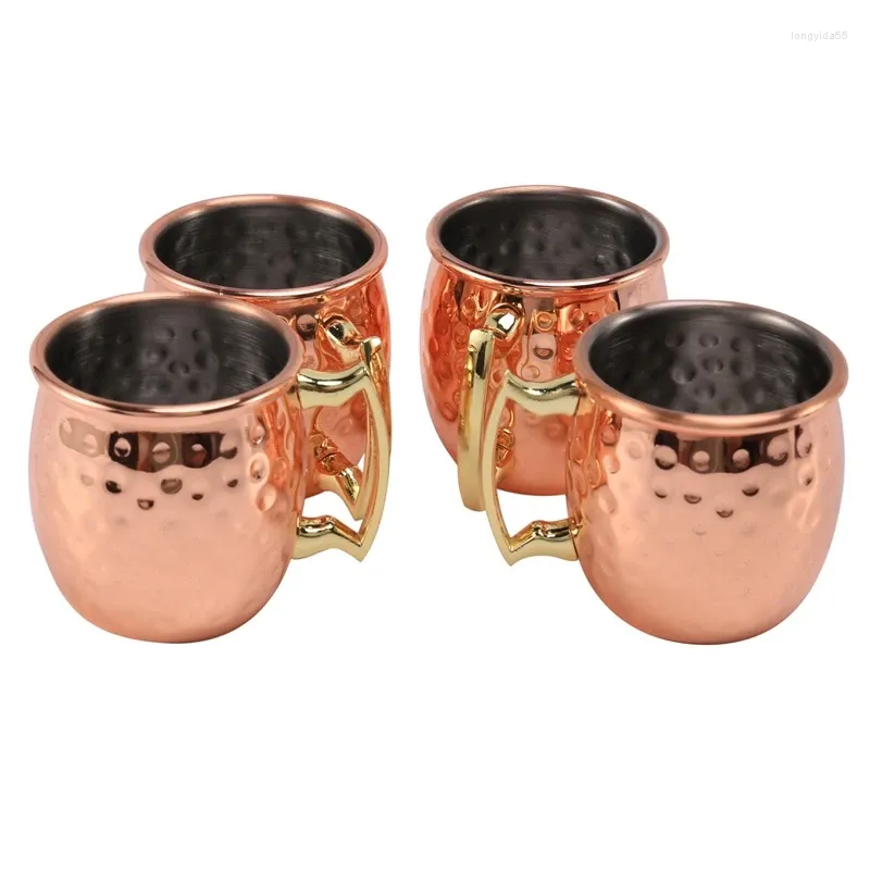 Mugs Mini 2-Ounce Stainless Steel Moscow Mule Mug Espresso Copper Plated S Set Of 4