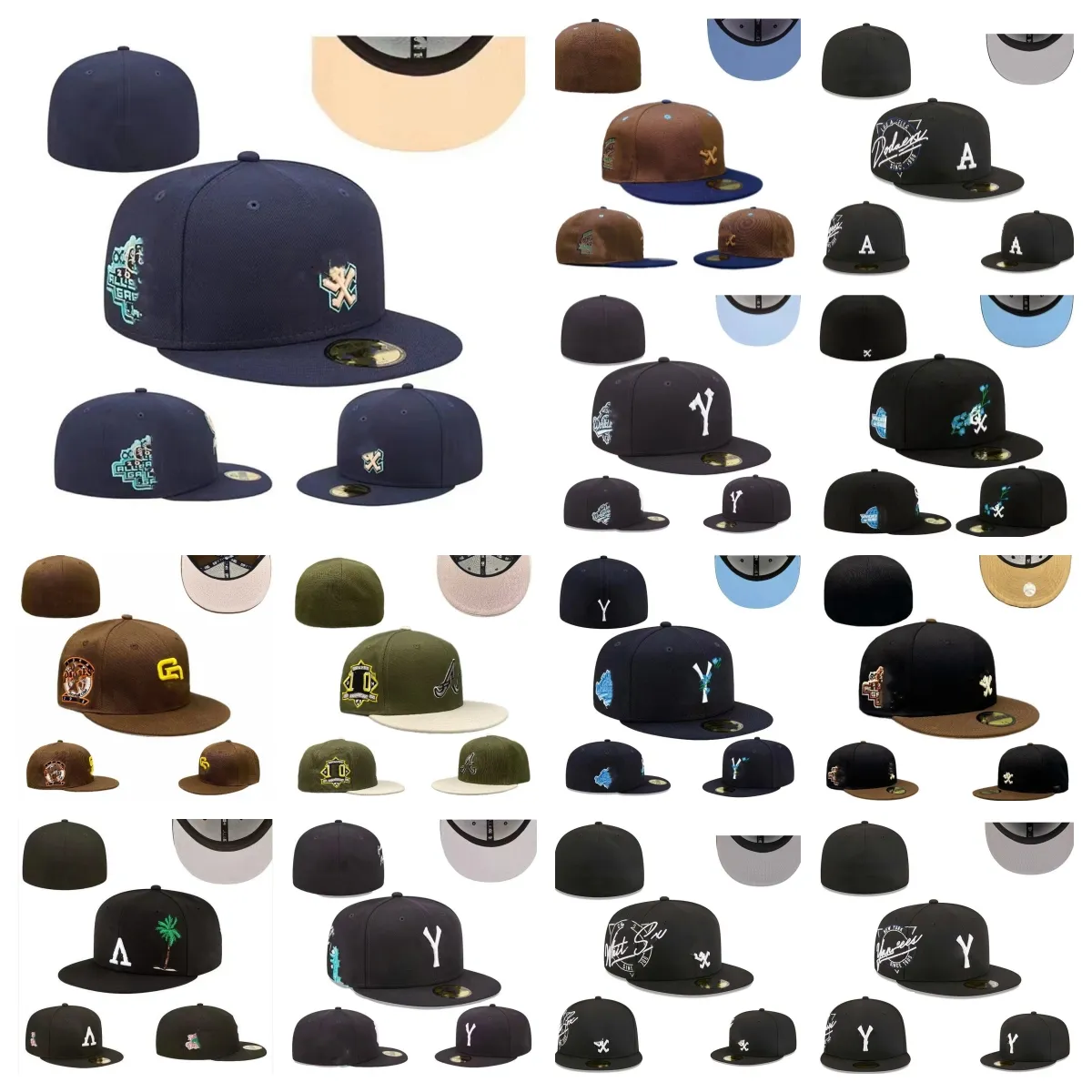 Chapeaux ajustés unisexes Snapbacks chapeau baskball casquettes toutes les équipes Logo homme femme Sports de plein air broderie coton plat fermé bonnets flex casquette de soleil taille 7-8