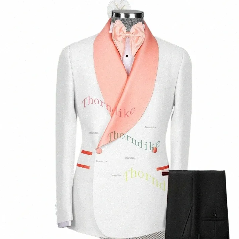 Thorndike 2024 Новый стильный мужской костюм Busin Свадебный повседневный пиджак Брюки Шикарные мужские однотонные 2 шт. Fi с лацканами двубортный K3V5 #