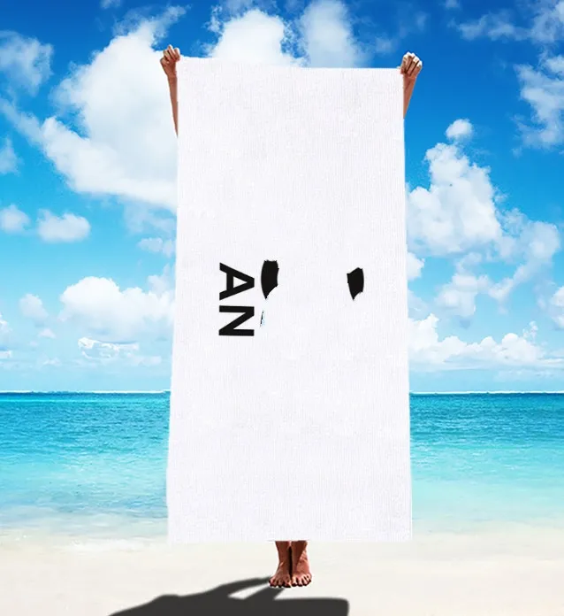 Serviette de plage carrée absorbante en microfibre, haut de gamme, tendance, marque de plage, serviette de bain imperméable à séchage rapide