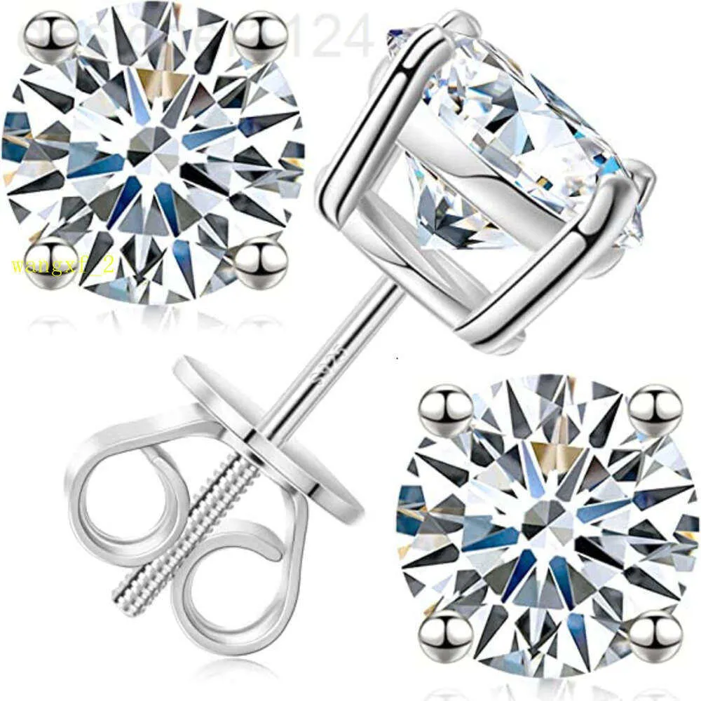 Luxo mossanite jóias clássico parafuso de volta ouro 925 prata esterlina vvs moissanite diamante brincos para homens