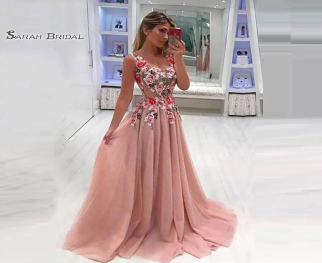 Vneck Appliques Sweep Pink Prom Dresses Vestidos De Festa Evening Wear In Stock s Highend Occasion Dress7630200