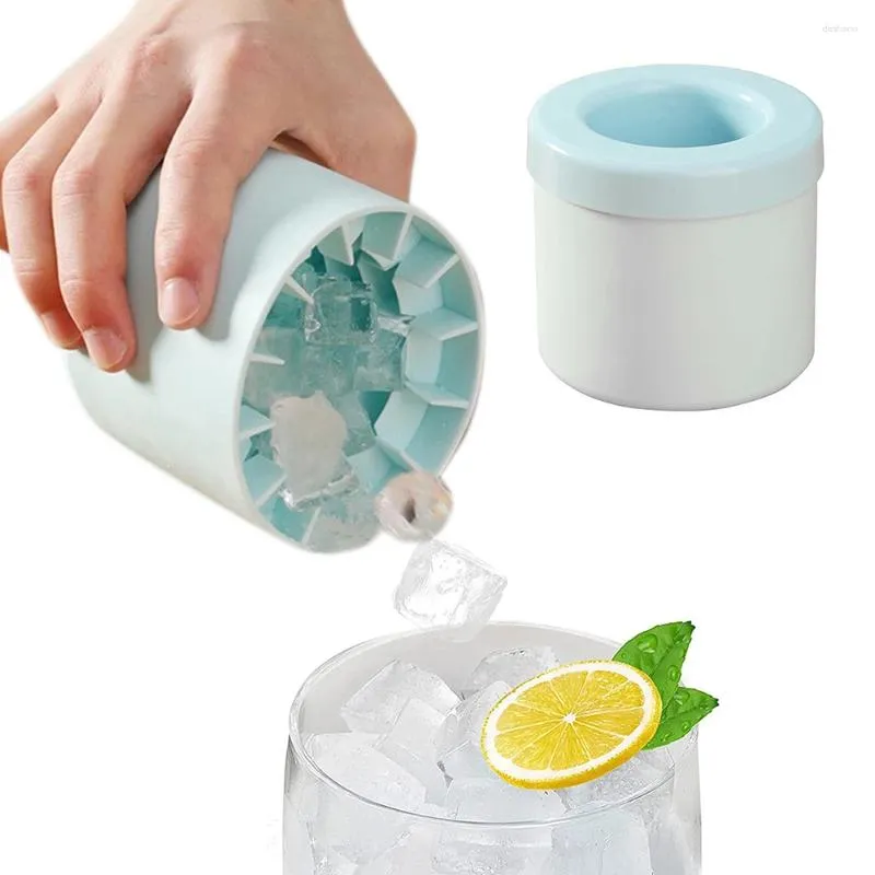 Moules de cuisson Moule de tasse de seau à glace en silicone avec couvercle Cube Plateaux Type de presse Facile à libérer Rapidement Geler Maker pour la bière de whisky