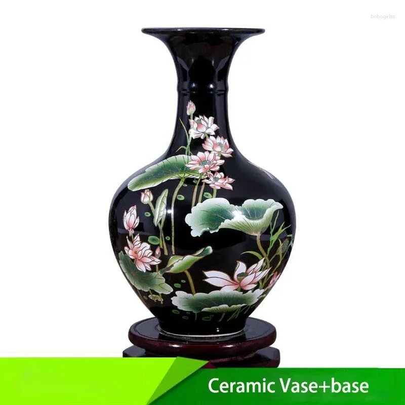 화병 Jingdezhen Ceramic Vase 중국 스타일 클래식 목회 기지 인형 미세한 부드러운 표면 가구 가구 장식 기사