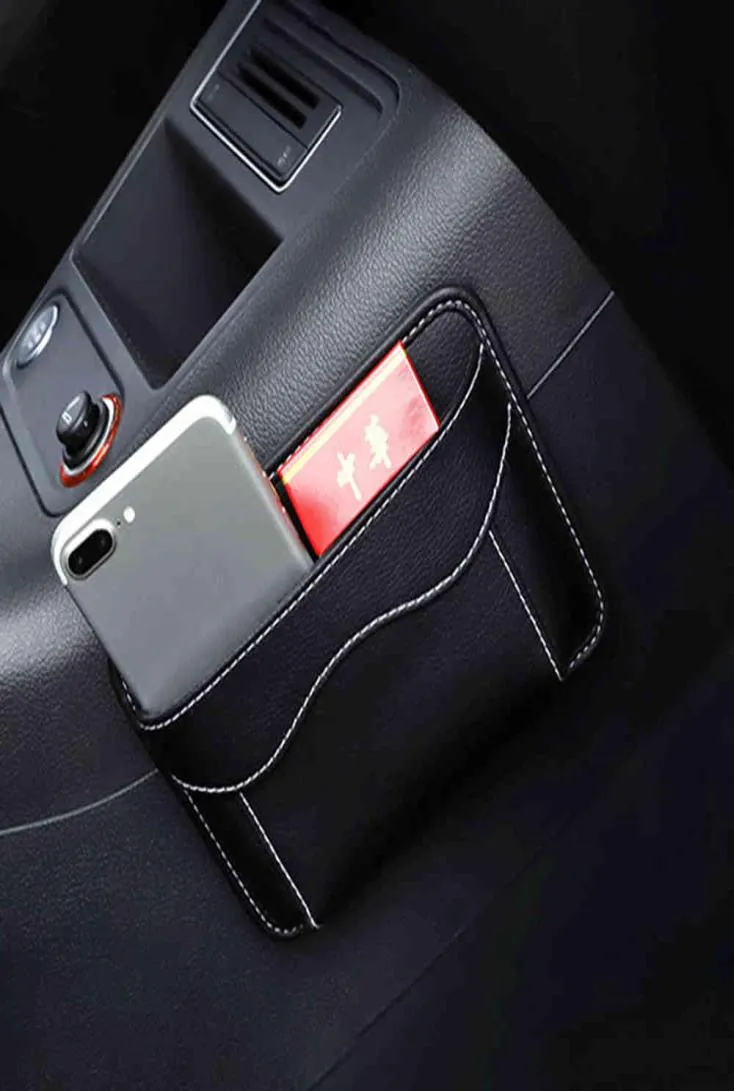 Scatola di immagazzinaggio per auto Borse per auto in pelle PU Borsa da raccolta appiccicosa Carte chiave per auto Organizzatore di telefoni cellulari Accessori per interni auto8587193