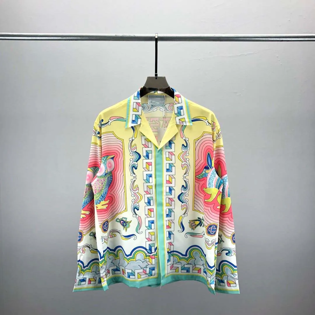 2023 디자이너 남성 드레스 셔츠 비즈니스 패션 캐주얼 셔츠 브랜드 남성 스프링 슬림 핏 셔츠 M-3XL #66