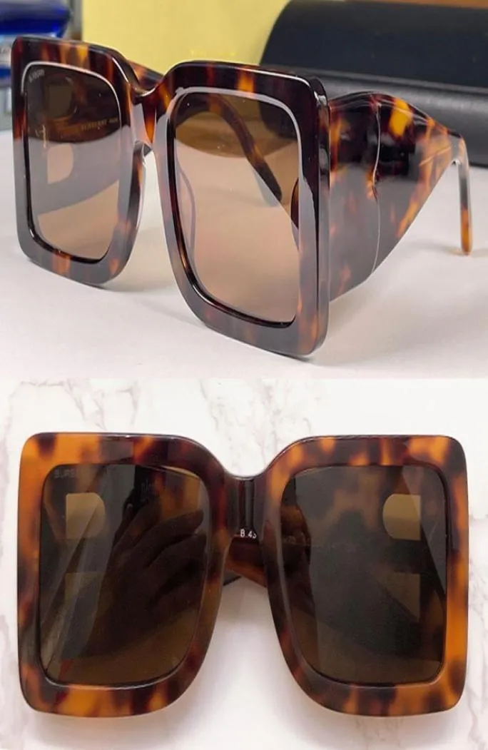 Lunettes de soleil femme designer 4312 cadre carré noir et marron grandes jambes double lettre B style de mode simple haut de haute qualité 9070480