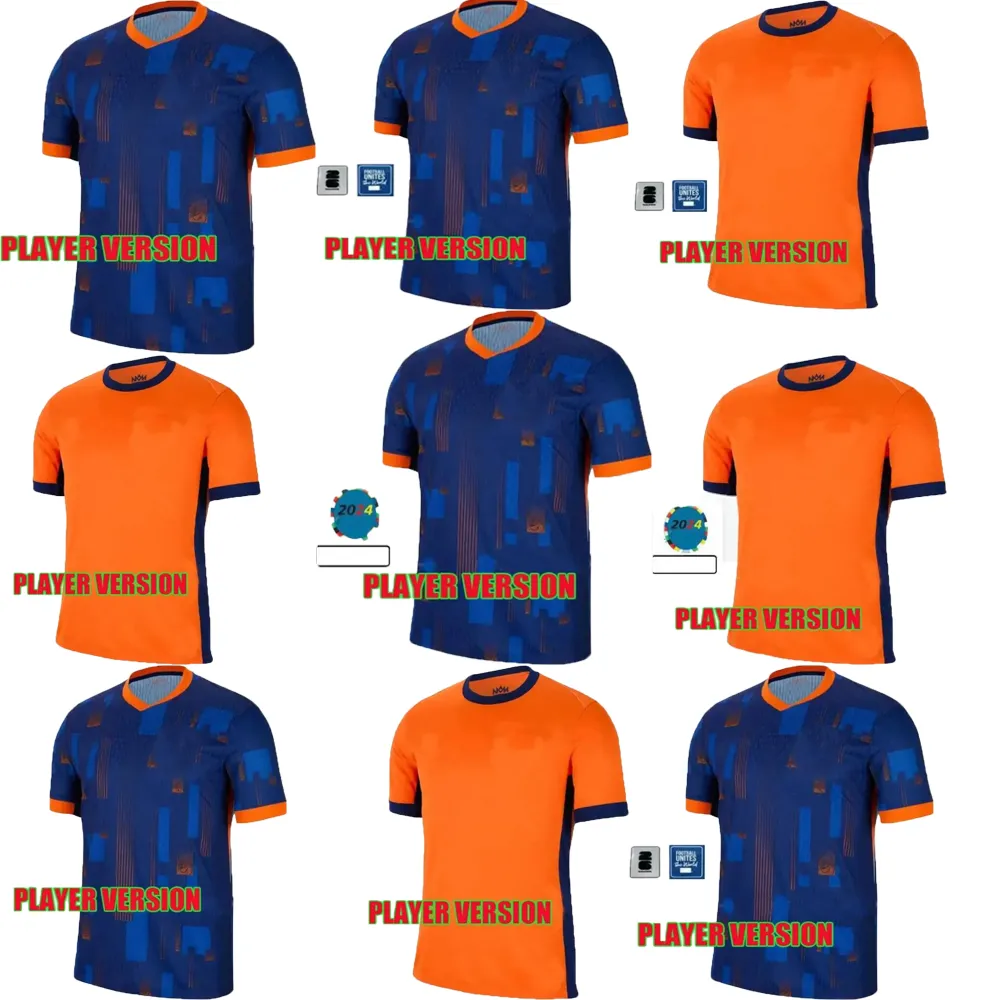オランダプレーヤーバージョンメンフィス24/25ヨーロッパカップホランドクラブサッカージャージージョンヴァージルダンフリーズバーグビジンクラッセンブラインドデリグットメンフットボールシャツ