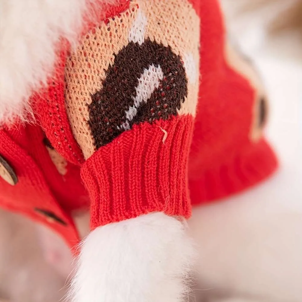 Suéter de inverno, roupa de malha com gráfico de urso fofo para cardigã de cachorro pequeno