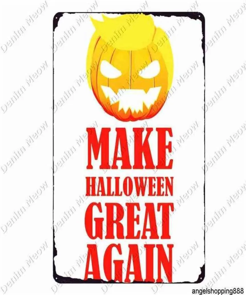 Happy Halloween Plakat Pumpkins Shabby Chic Metal Znaki bar Party Cafe Decor Home Decor Witches Art Plaque Camperwee Tin malowanie N3709007367