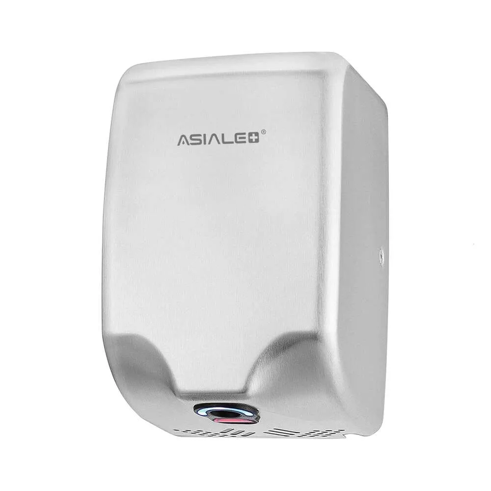 ASIALEO 110V/1350W UL Certified Commercial Automatic Electric Dryers Suitable for Bathrooms, Speed/sound/heat/cold Control, Brushed 304 Stainless Steel Cover