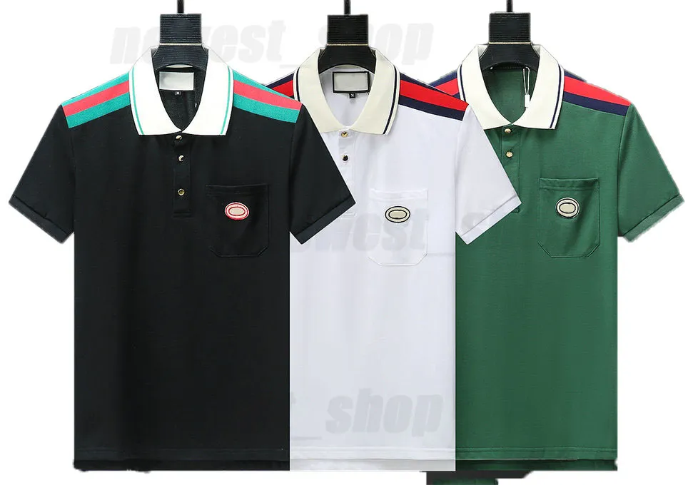 2024 designer brand mens polo t-shirt dress tshirt casual Turndown green Collar striped patchwork badge classic embroidery letter slim fit geometry tee XXXL 3XL