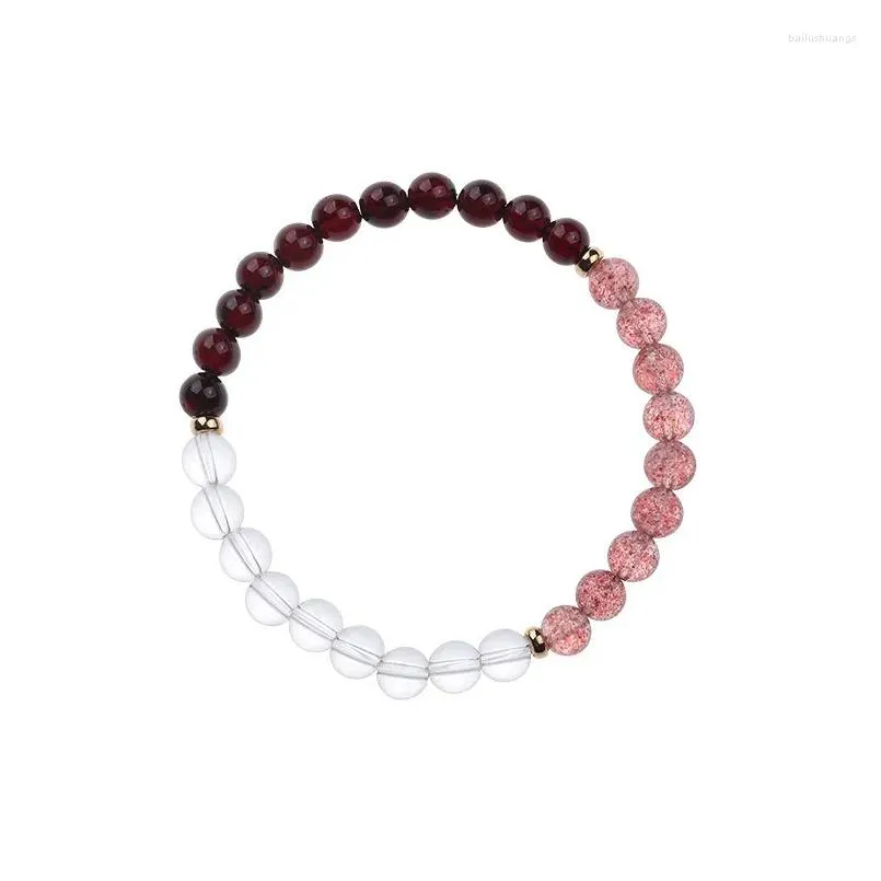 Bedelarmbanden Elegant wit kristal Stberry-steen en granaatappelarmband Perfect cadeau Drop Delivery Sieraden Ot38R