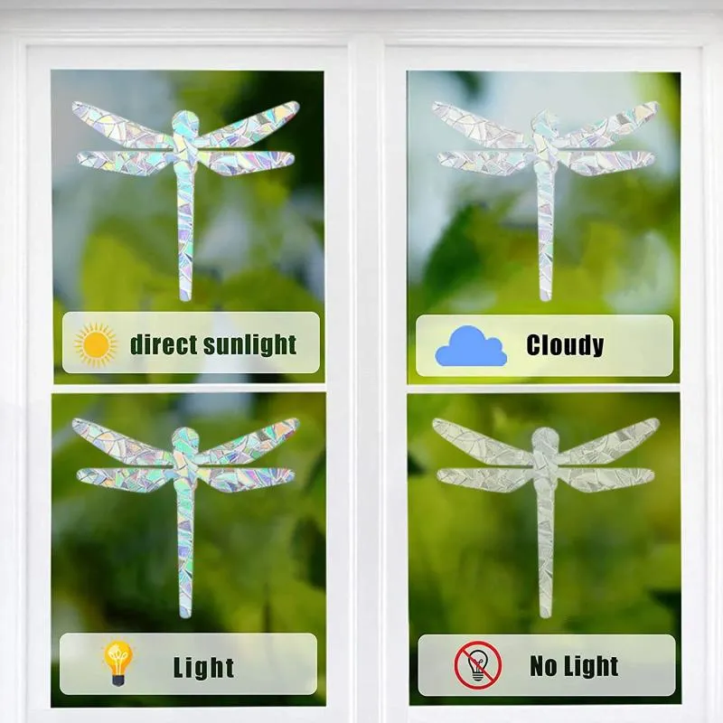 Fönsterklistermärken kraschar till skyddsfåglar från bulor icke -självhäftande lukt puff för flickor po titta på vägg