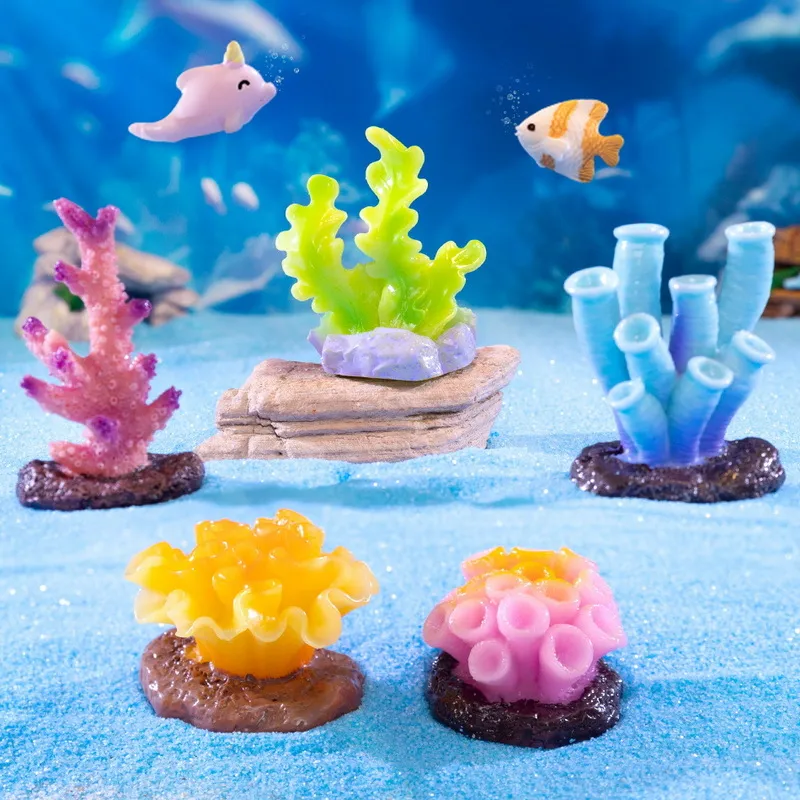 Micro Paesaggio Simulazione Creativa Corallo Acquario Acquario Decorazione Figurina 3D Miniatura Piccolo Ornamento