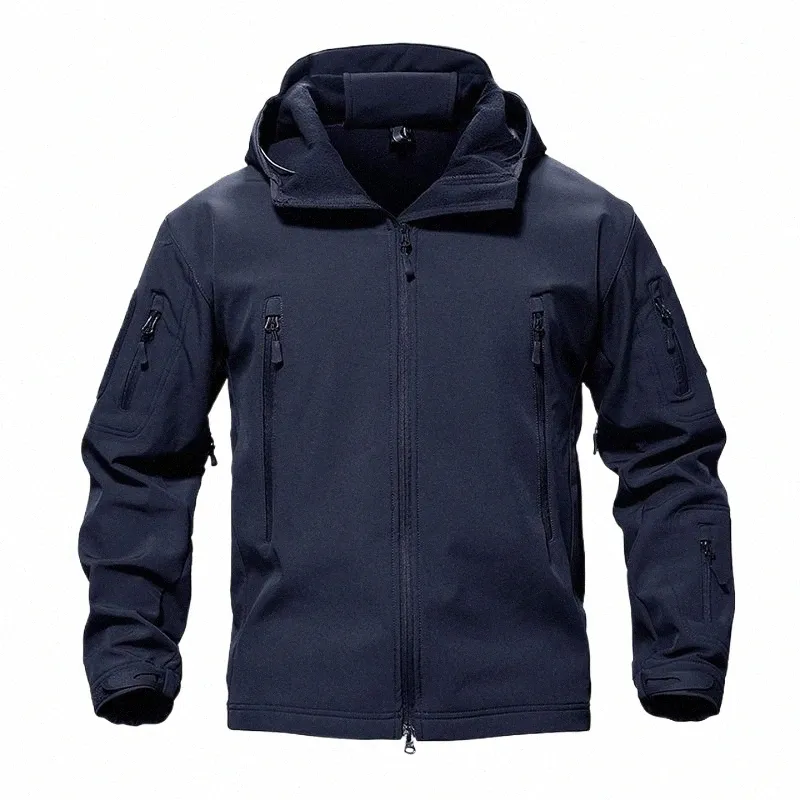 Magcomsen Veste d'hiver pour hommes Manteau coupe-vent Softshell résistant à l'eau avec capuche Veste de voyage doublée en polaire chaude A9lc #